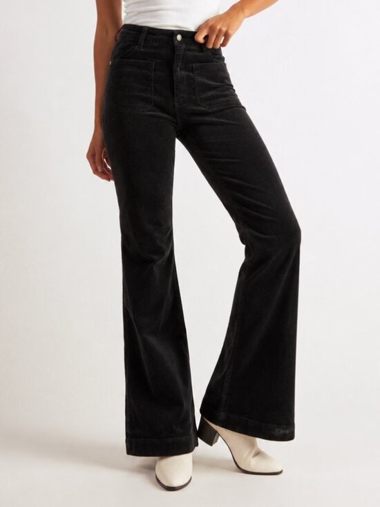 Joe Fresh Pants - Joe Fresh High Rise Relaxed Flare Corduroy Pants